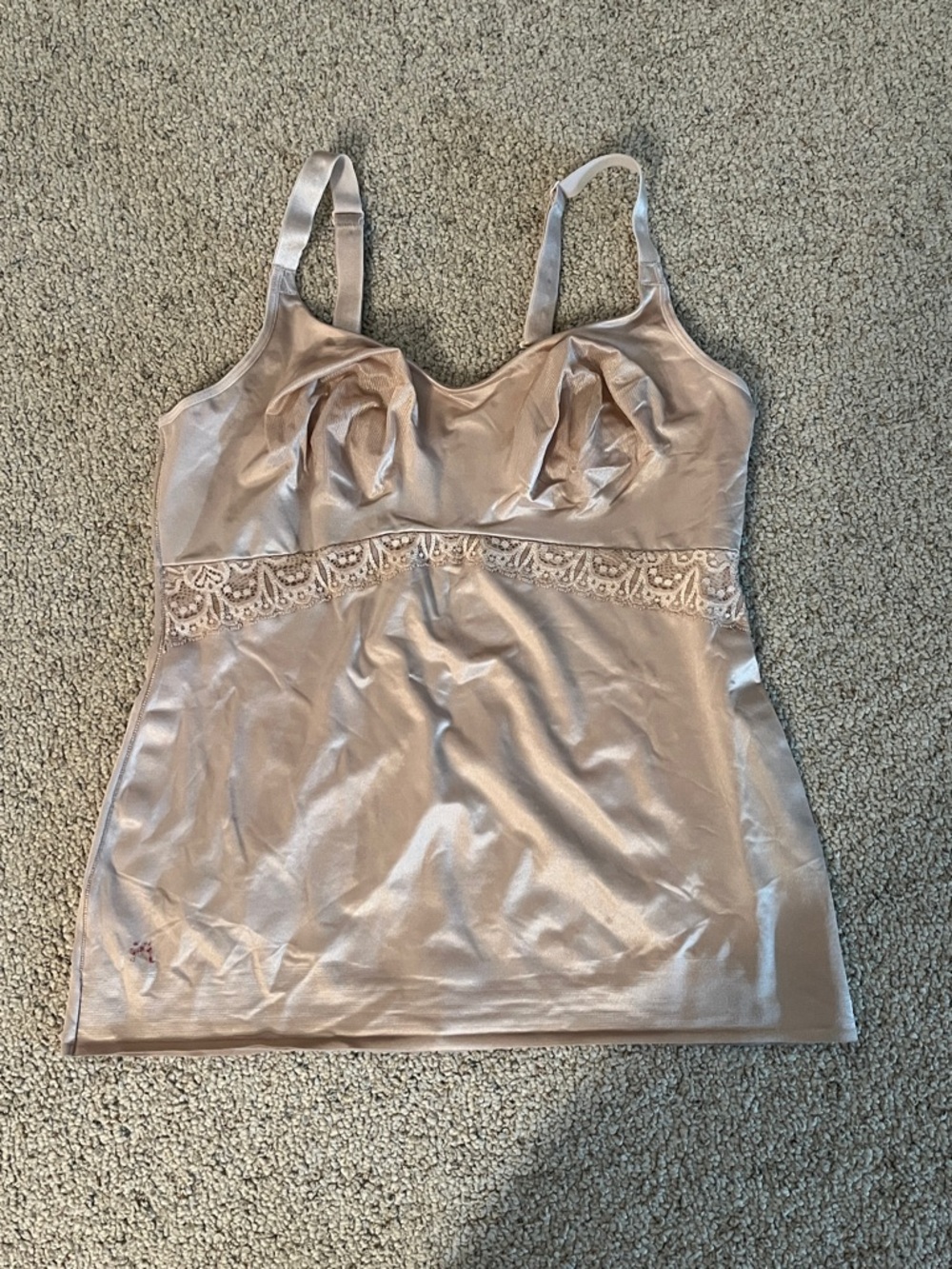 Ruby Ribbon Lace-Trim Cami in Light Champagne 40